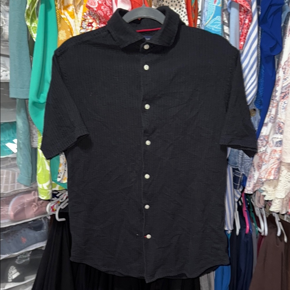 Men's Daniel Cremieux Black Button-Up Linen Shirt